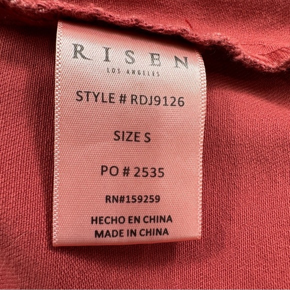 NWOT Risen Removable Hoodie Jean Jacket Women’s Small Red Cotton - Picture 7 of 12
